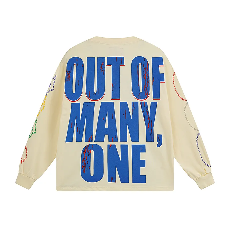 3106# P140 Real shot of Godspeed American fashion rock street pure cotton loose bottoming long-sleeved T-shirt long T. Fabric: 270g 32 count fine cotton double yarn pure cotton Color: apricot Size: S M L XL