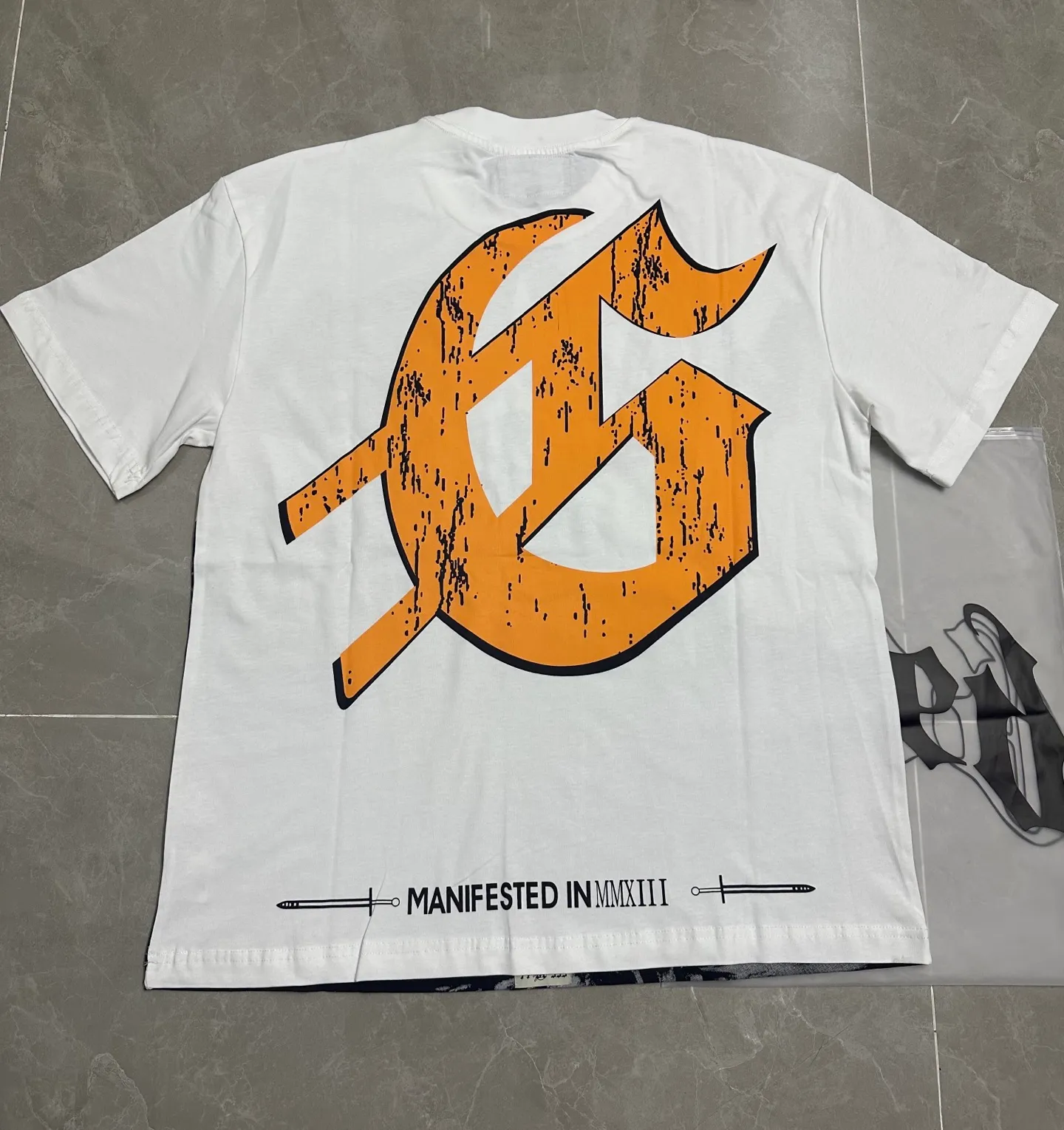 52💰5318#White I Official high-definition photo Godspeed cross-border American rock and roll street washed retro style short-sleeved T (craft printing) fabric (fabric): 32-count combed double yarn 240 grams weight code number (size): S-M-L-XL color (colour): white