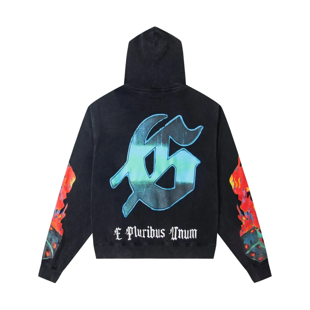 G01# GodSpeed ​​white ink direct spray sweatshirt S-XL washed black P236 apricot P226