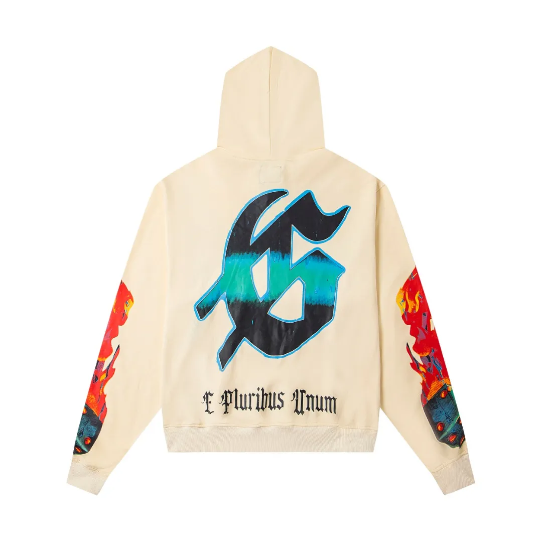 G01# GodSpeed ​​white ink direct spray sweatshirt S-XL washed black P236 apricot P226