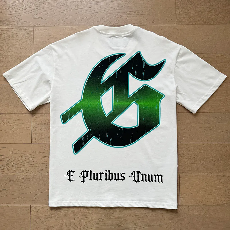 3013# P110 Real shot Godspeed American fashion rock street retro loose printed cotton short sleeves Fabric: 240g 32 count fine cotton double yarn pure cotton Color: off-white Size: S M L XL