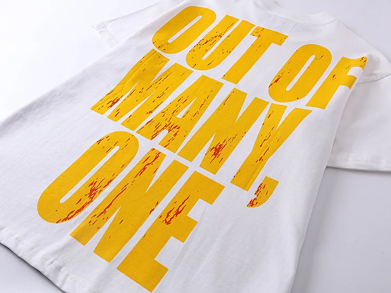 3011# P110 Real shot Godspeed American fashion rock street retro loose printed cotton short sleeves Fabric: 240g 32 count fine cotton double yarn pure cotton Color: off-white Size: S M L XL