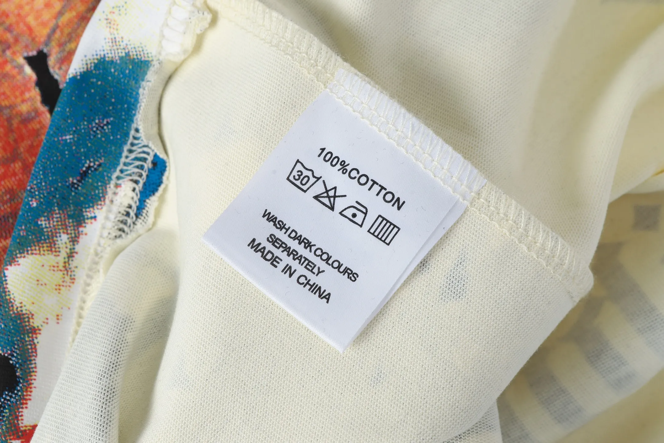 5109#apricot color | P106 Godspeed cross-border American rock and roll street washed retro style short-sleeved T (craft printing) fabric (fabric) 32 counts combed double yarn 240 grams weight code number (size): S-M-L-XL color (colour): apricot