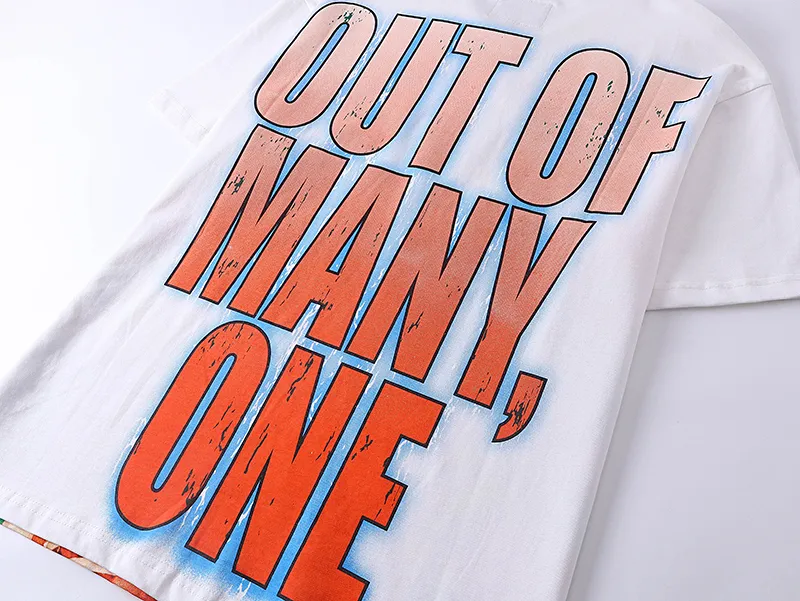 3009# P110 Real shot Godspeed American fashion rock street retro loose printed cotton short sleeves Fabric: 240g 32 count fine cotton double yarn pure cotton Color: off-white Size: S M L XL