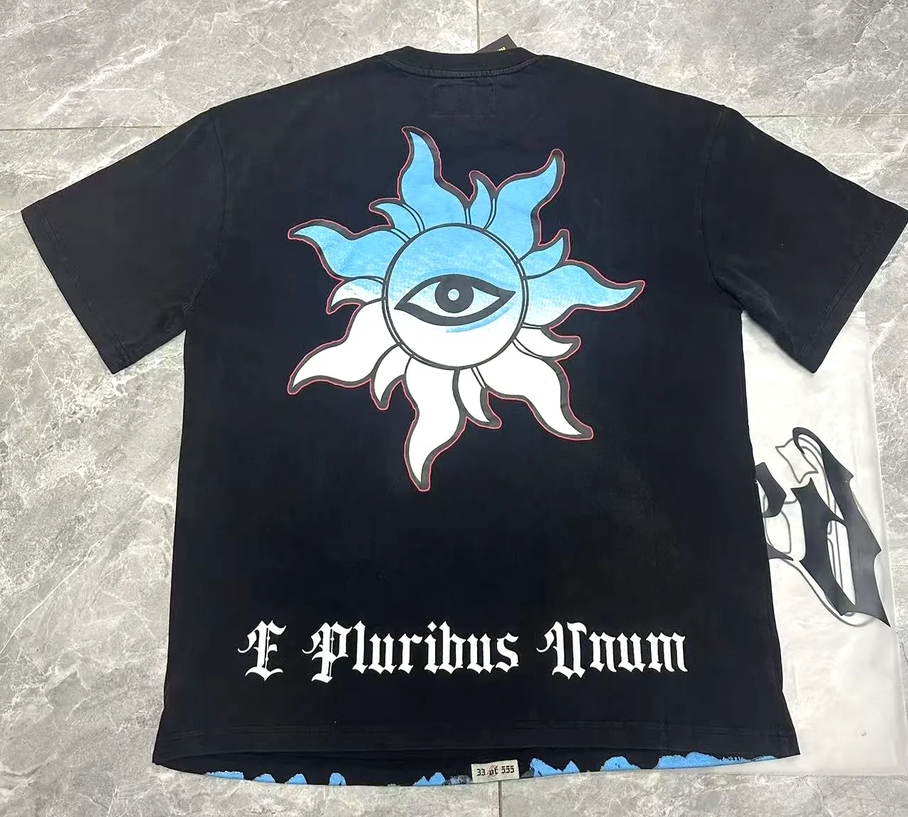 6085# washed black｜P116 Godspeed cross-border American rock and roll street washed retro style short-sleeved T (craft printing) fabric (fabric): 32 count combed double yarn 250 grams weight code (size): S-M-L-XL color (colour): washed black 👉 👉