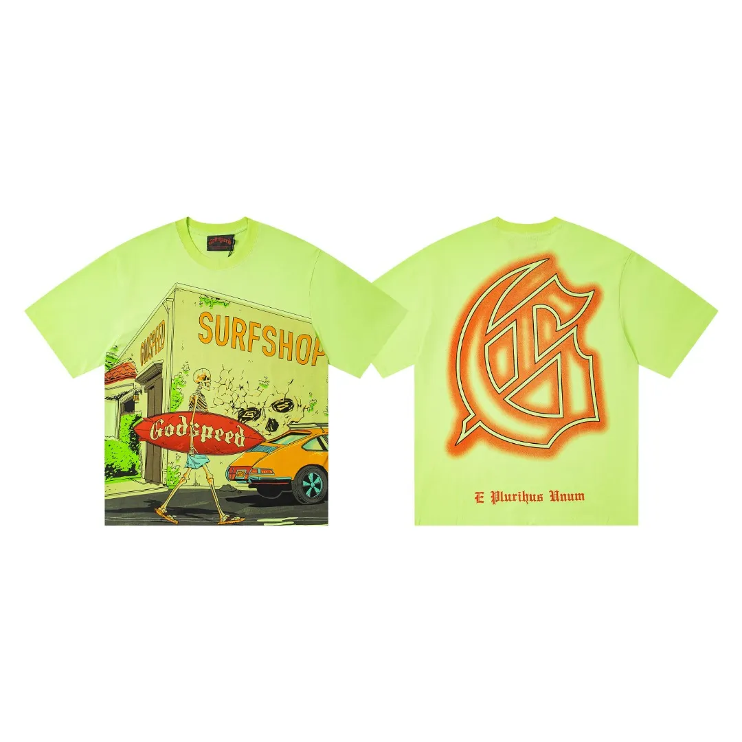 G28# GodSpeed ​​HD Printed Short Sleeve S-XL Green P106
