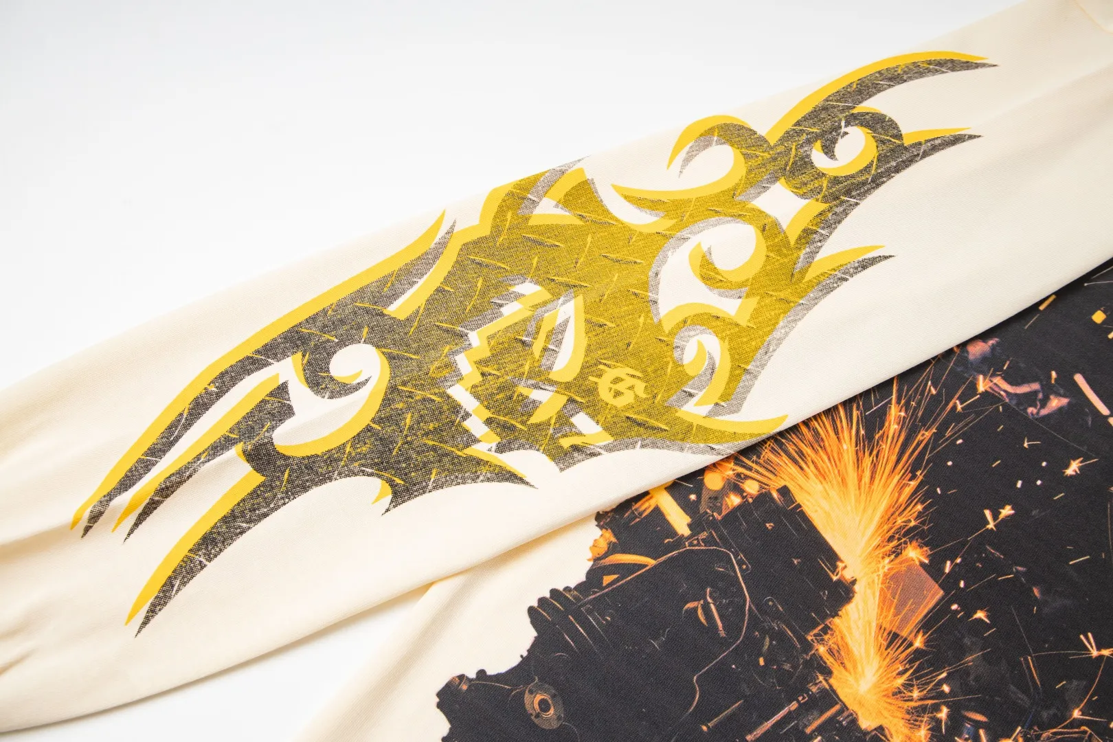 G42# GodSpeed ​​white ink direct spray wash long sleeve S-XL size wash black P156 apricot P146