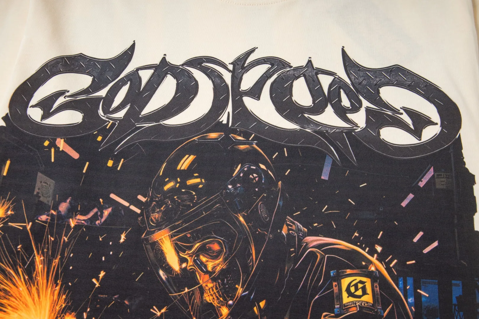 G42# GodSpeed ​​white ink direct spray wash long sleeve S-XL size wash black P156 apricot P146