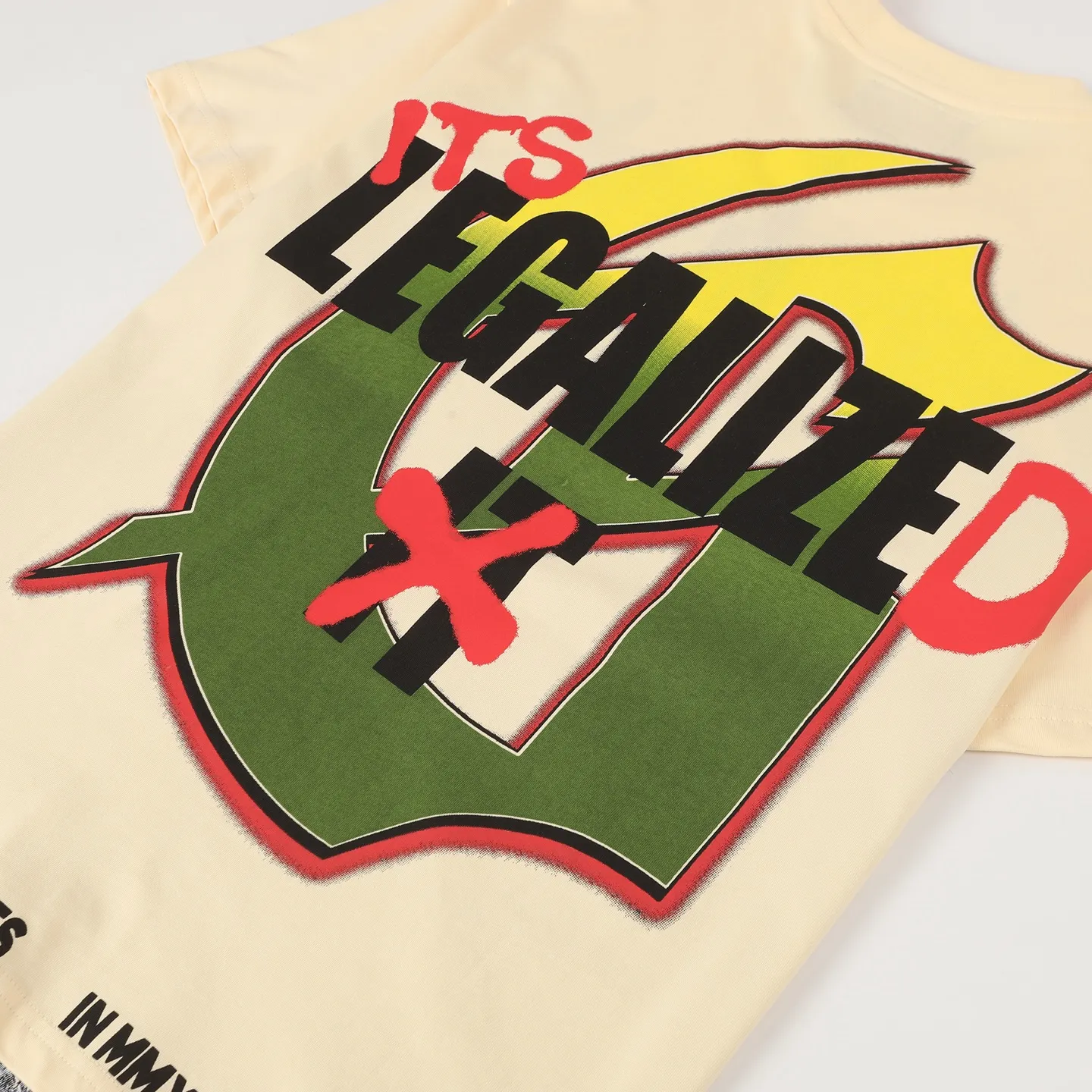 5111#apricot I P106 Godspeed cross-border American rock and roll street washed retro style short-sleeved T (craft printing) fabric (fabric) 32 counts combed double yarn 240 grams weight code number (size): S-M-L-XL color (colour): apricot