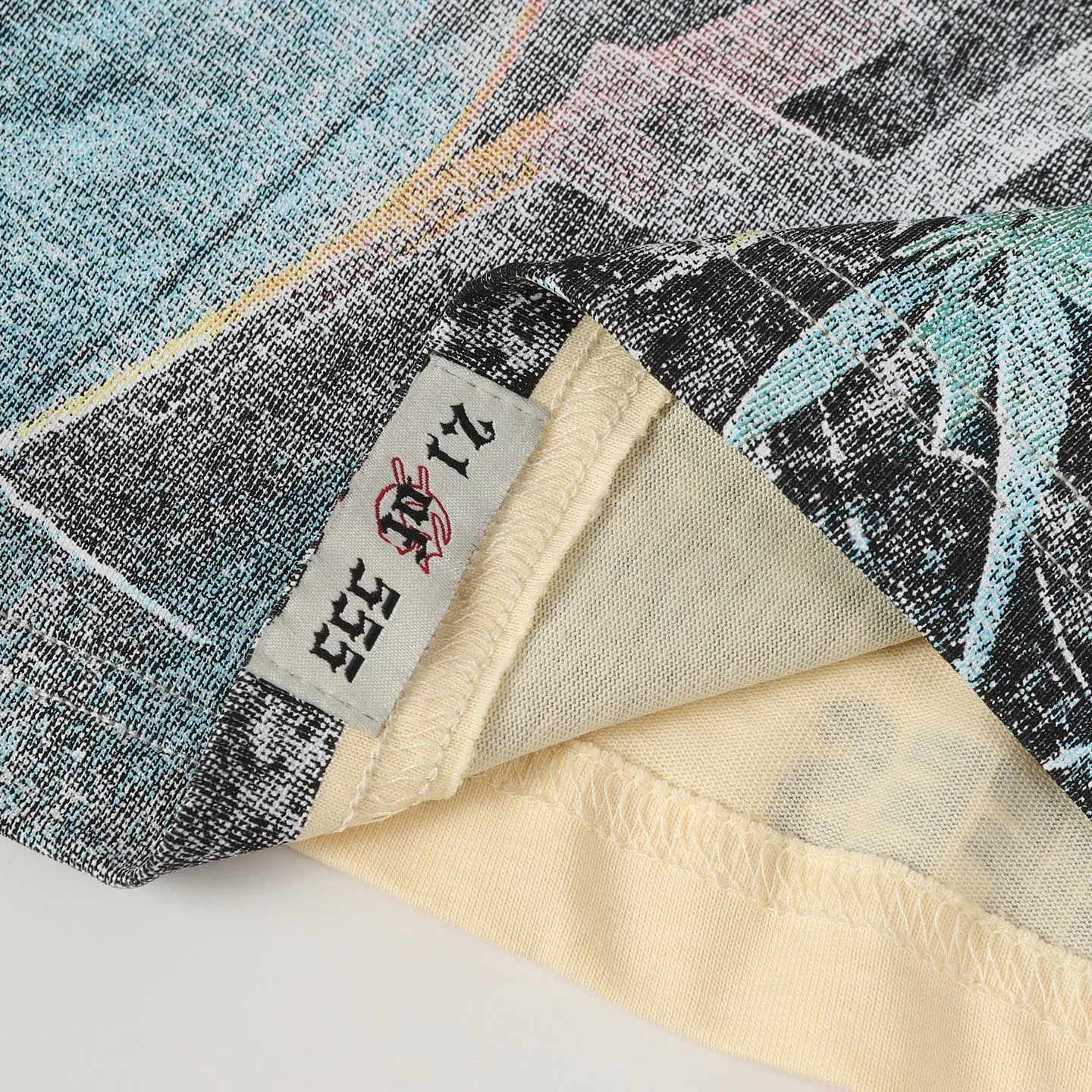 5111#apricot I P106 Godspeed cross-border American rock and roll street washed retro style short-sleeved T (craft printing) fabric (fabric) 32 counts combed double yarn 240 grams weight code number (size): S-M-L-XL color (colour): apricot