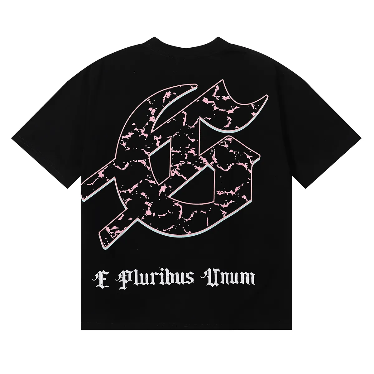 No. 7038, 2025 Meichao Godspeed technology staring skull print high quality double yarn pure cotton casual short-sleeved T-shirt batch 110 Color: black, white; Size: S M L XL