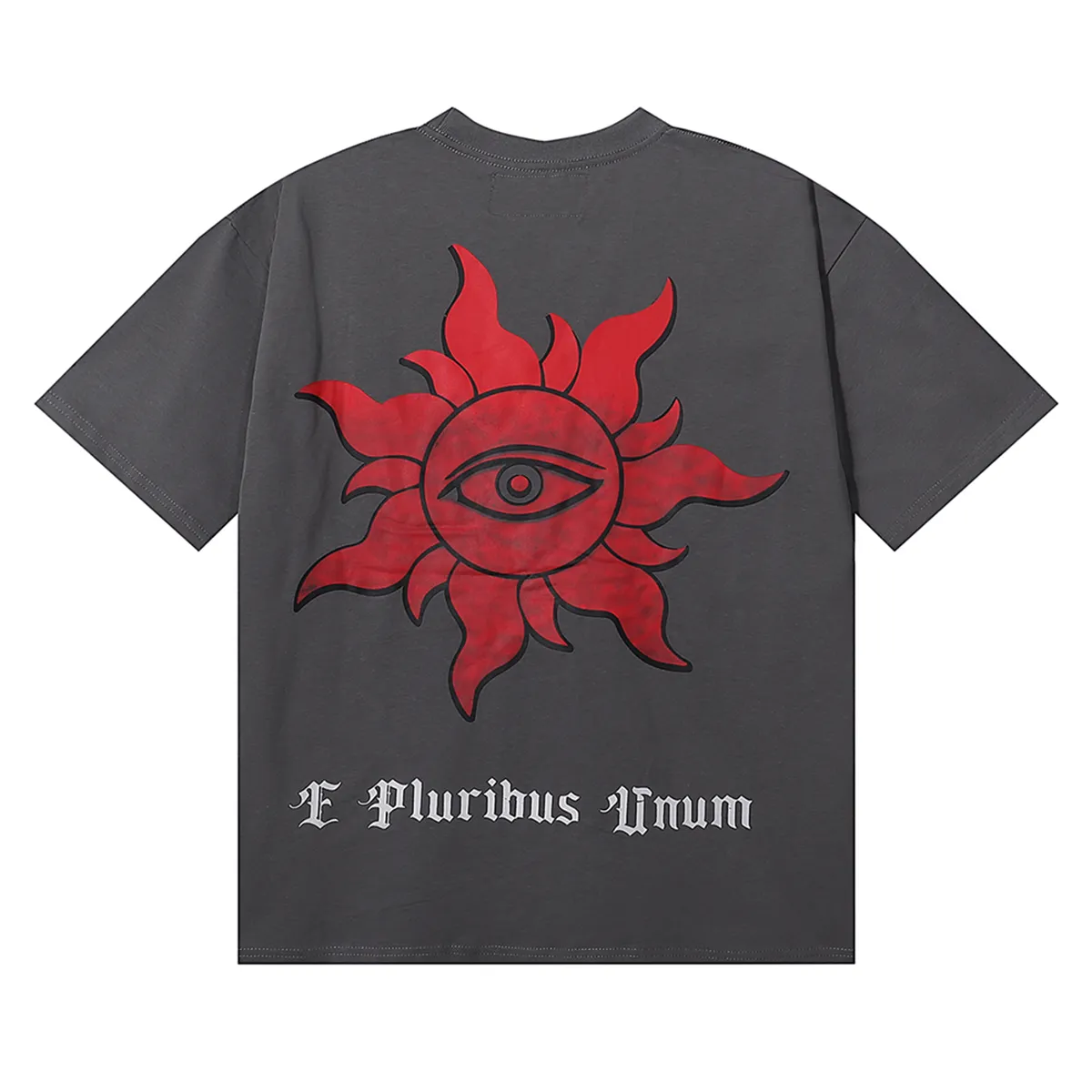 No. 7019, Mechao Godspeed street scene rose print high quality double yarn pure cotton casual short-sleeved T-shirt batch 110 Color: black, gray; Size: S M L XL