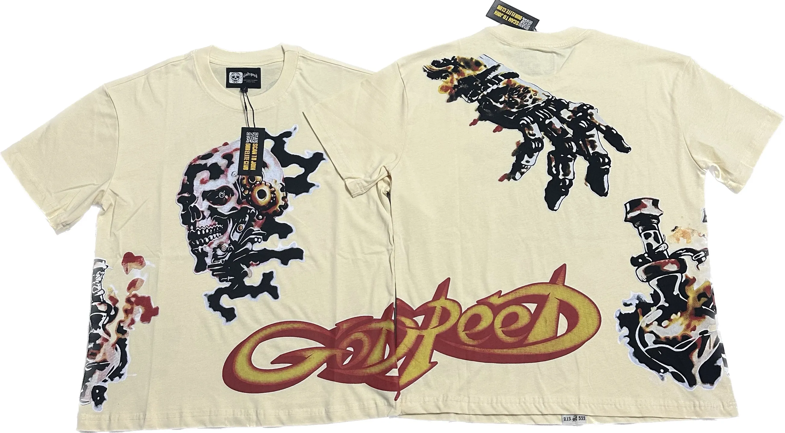 5315#｜Apricot I P104 Godspeed cross-border American rock and roll street washed retro style short-sleeved T (craft printing) fabric (fabric) 32 counts combed double yarn 240 grams weight code number (size): S-M-L-XL color (colour): apricot