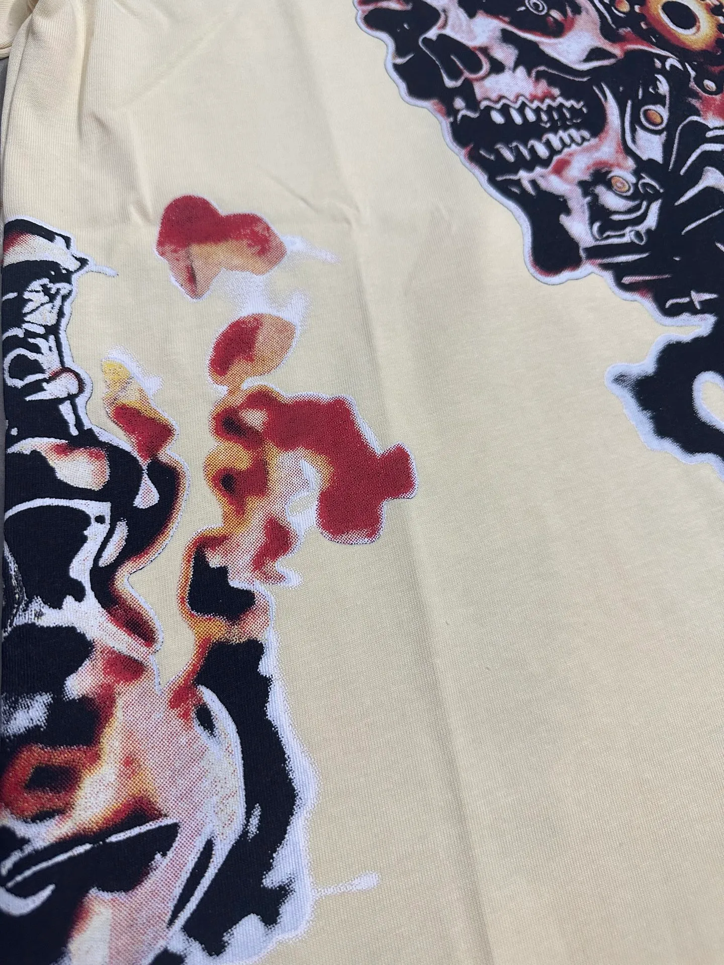 5315#｜Apricot I P104 Godspeed cross-border American rock and roll street washed retro style short-sleeved T (craft printing) fabric (fabric) 32 counts combed double yarn 240 grams weight code number (size): S-M-L-XL color (colour): apricot