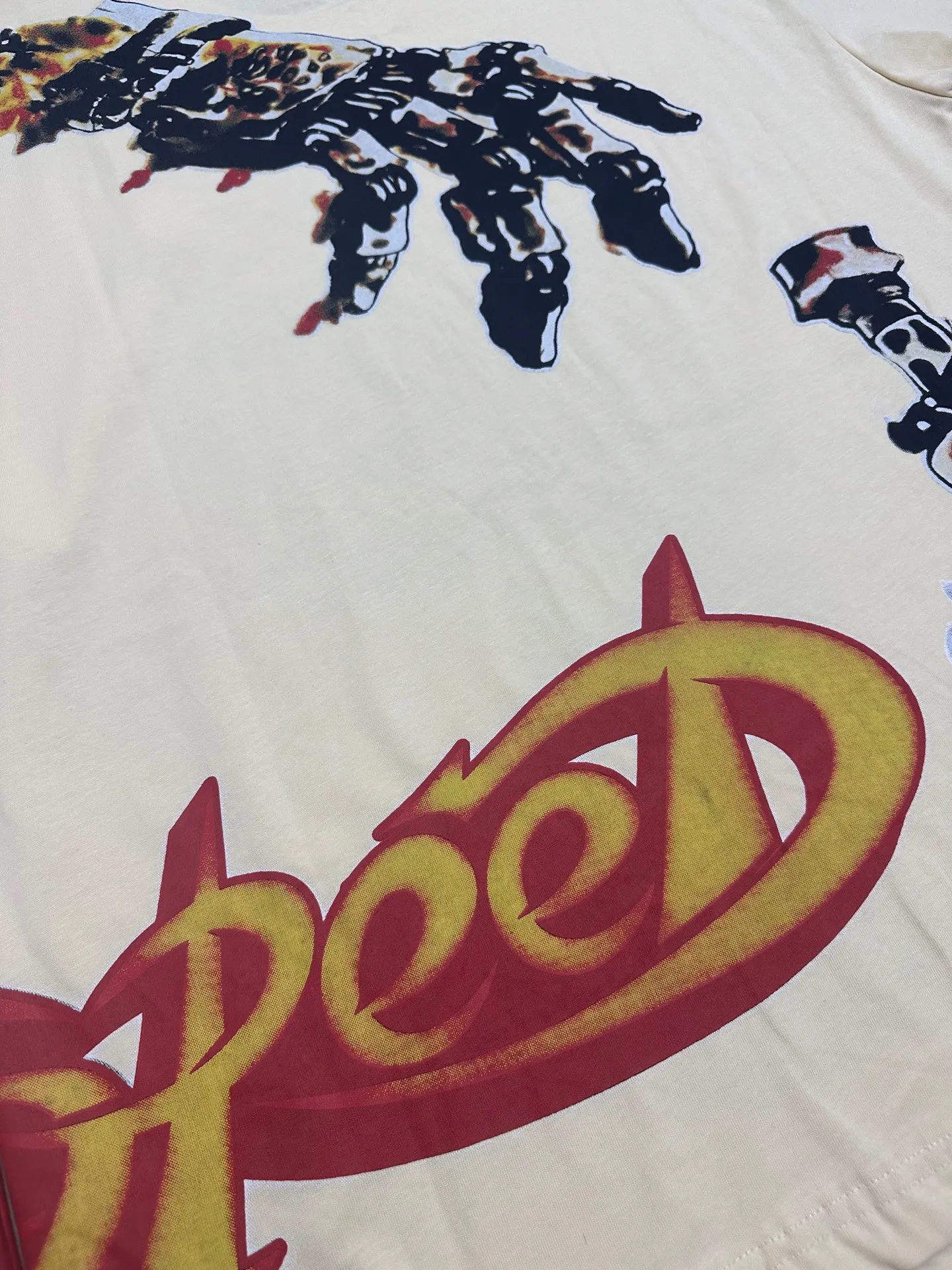 5315#｜Apricot I P104 Godspeed cross-border American rock and roll street washed retro style short-sleeved T (craft printing) fabric (fabric) 32 counts combed double yarn 240 grams weight code number (size): S-M-L-XL color (colour): apricot