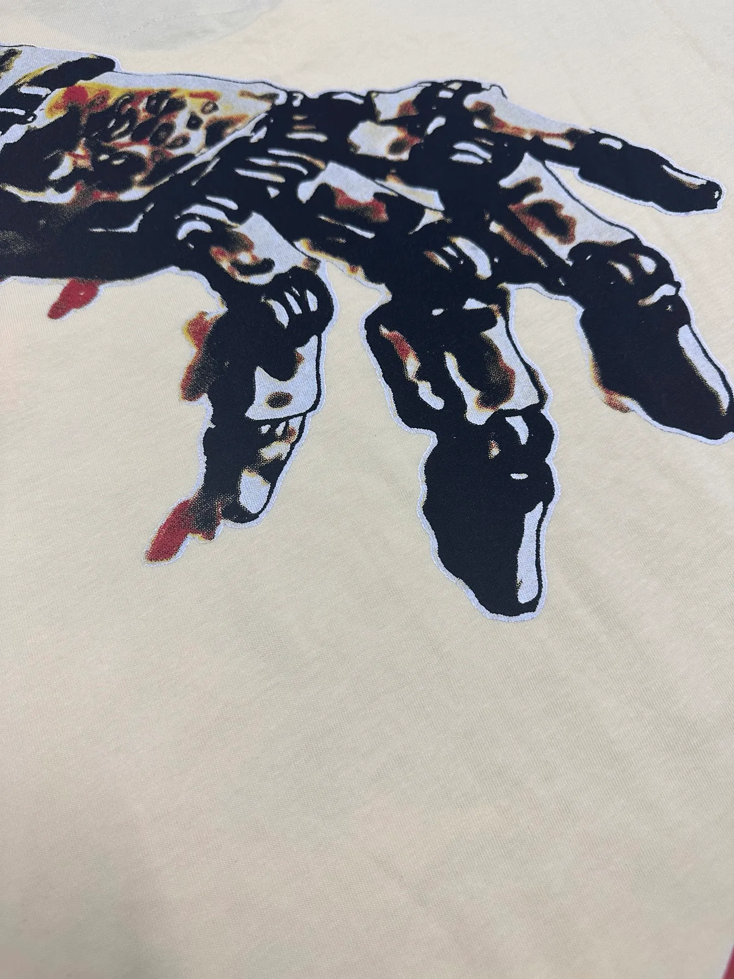 5315#｜Apricot I P104 Godspeed cross-border American rock and roll street washed retro style short-sleeved T (craft printing) fabric (fabric) 32 counts combed double yarn 240 grams weight code number (size): S-M-L-XL color (colour): apricot