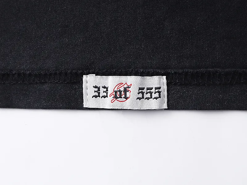 1031# P126 Washed Black Real Shot Godspeed American Fashion Rock Street Retro Washed Distressed Printed Pure Cotton Short Sleeves Fabric: 250g 32 Count Fine Cotton Double Yarn Pure Cotton Color: Washed Black Size: S M L XL