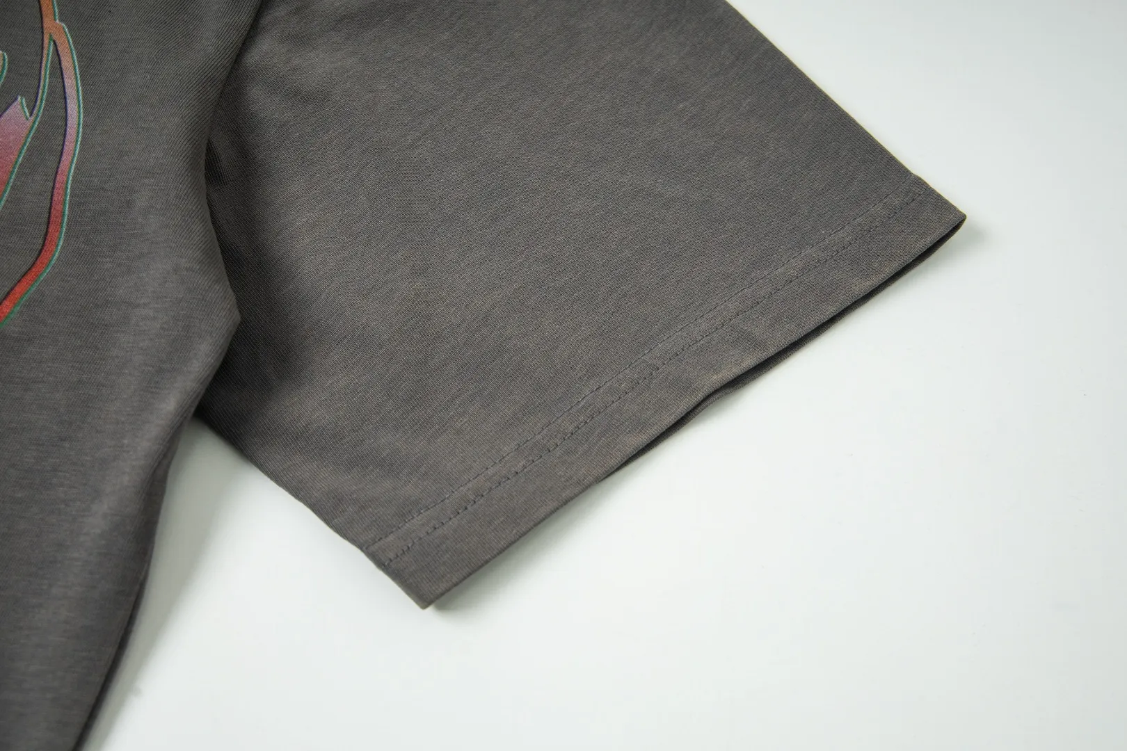 G27# GodSpeed ​​white ink direct spray washed short-sleeved S-XL size gray (washed) P126