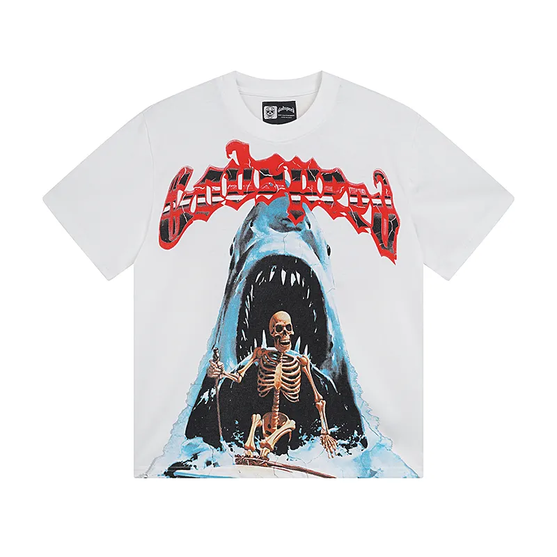 3035# P110 Real shot Godspeed American fashion rock street retro loose printed cotton short sleeves Fabric: 240g 32 count fine cotton double yarn pure cotton Color: off-white apricot Size: S M L XL
