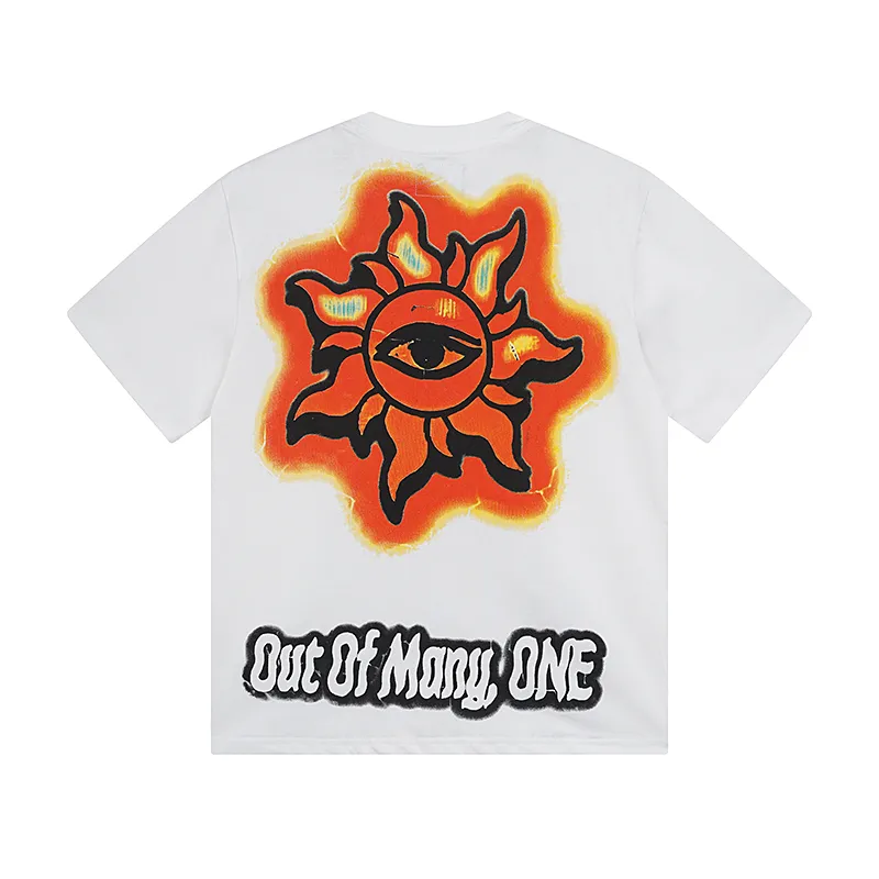3035# P110 Real shot Godspeed American fashion rock street retro loose printed cotton short sleeves Fabric: 240g 32 count fine cotton double yarn pure cotton Color: off-white apricot Size: S M L XL