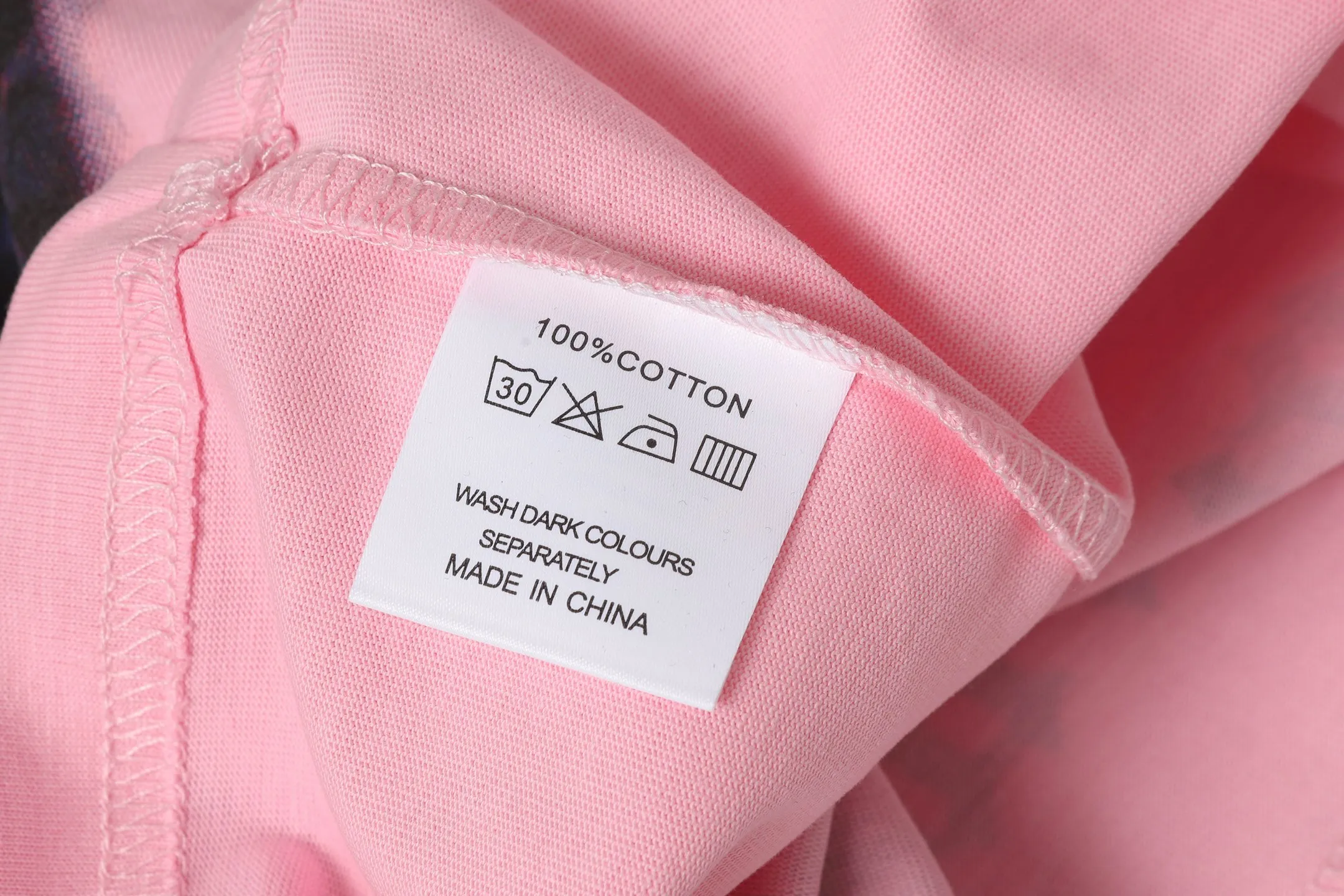 5026#pink｜P104 Godspeed cross-border American rock and roll street washed retro style short-sleeved T (craft printing) fabric (fabric) 32-count combed double yarn 240 grams weight code number (size): S-M-L-XL color (colour): pink