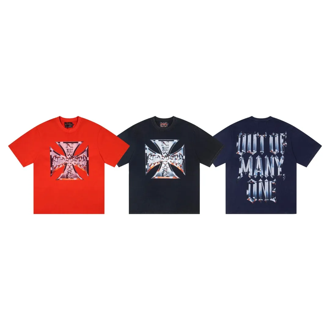 G68# GodSpeed ​​white ink direct spray washable short sleeves S-XL size black red blue P126