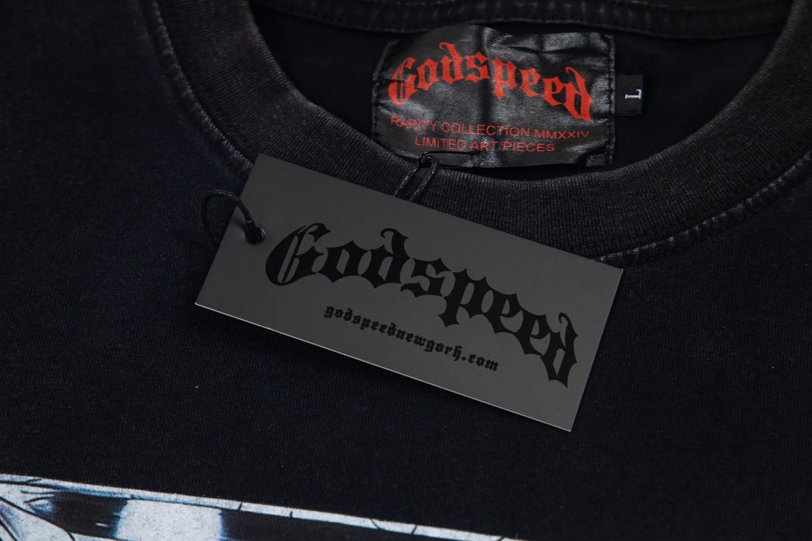 G68# GodSpeed ​​white ink direct spray washable short sleeves S-XL size black red blue P126