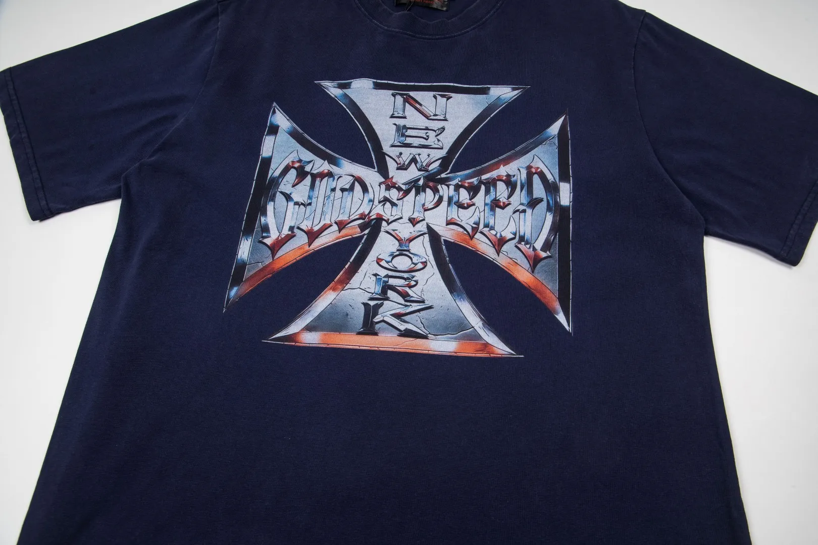 G68# GodSpeed ​​white ink direct spray washable short sleeves S-XL size black red blue P126