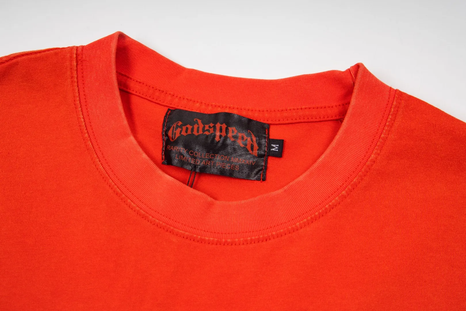 G68# GodSpeed ​​white ink direct spray washable short sleeves S-XL size black red blue P126