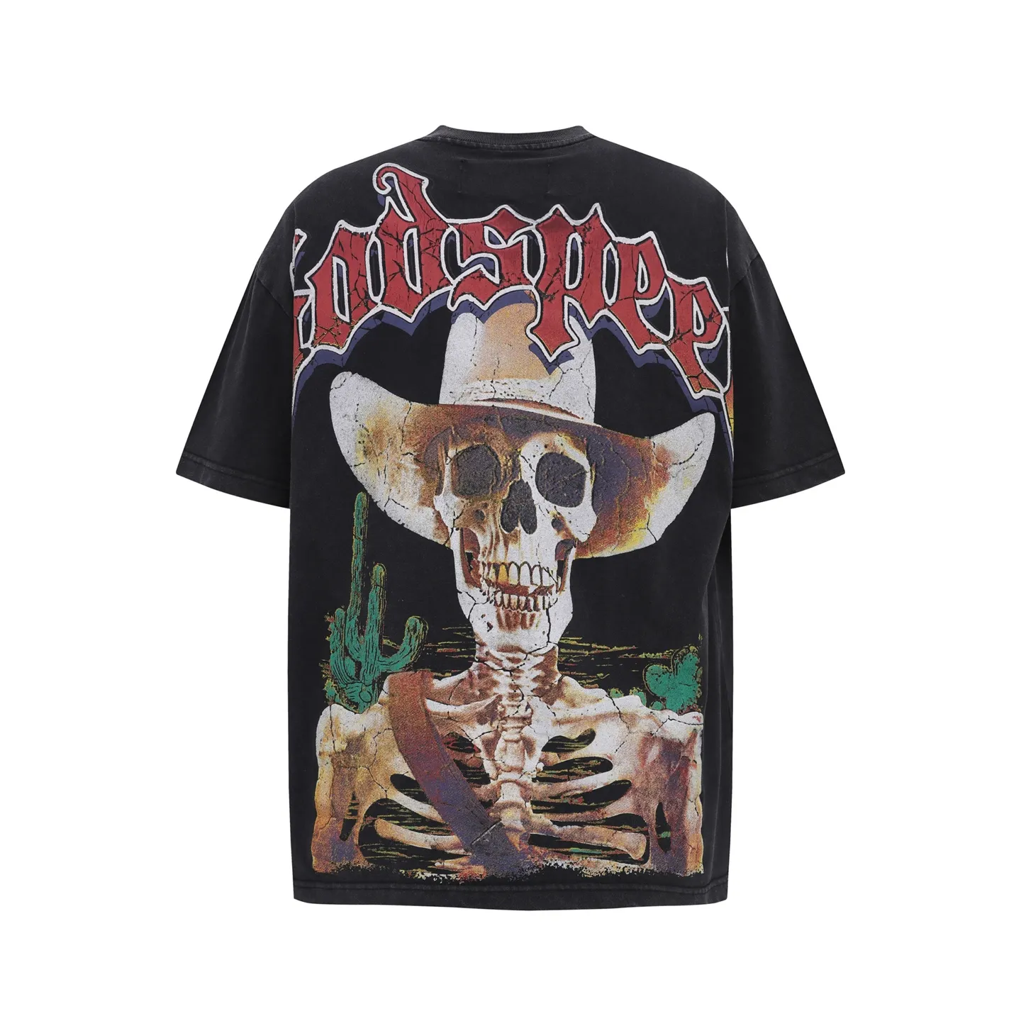 G805# P124 Godspeed short-sleeved T-shirt color: Black, Bone (beige) size: S M L XL