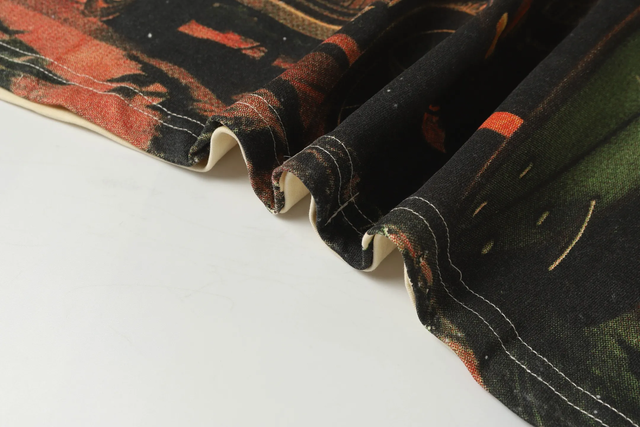 5072#apricot | P104 Godspeed cross-border American rock and roll street washed retro style short-sleeved T (craft printing) fabric (fabric) 32-count combed double yarn 240 grams weight code number (size): S-M-L-XL color (colour): apricot