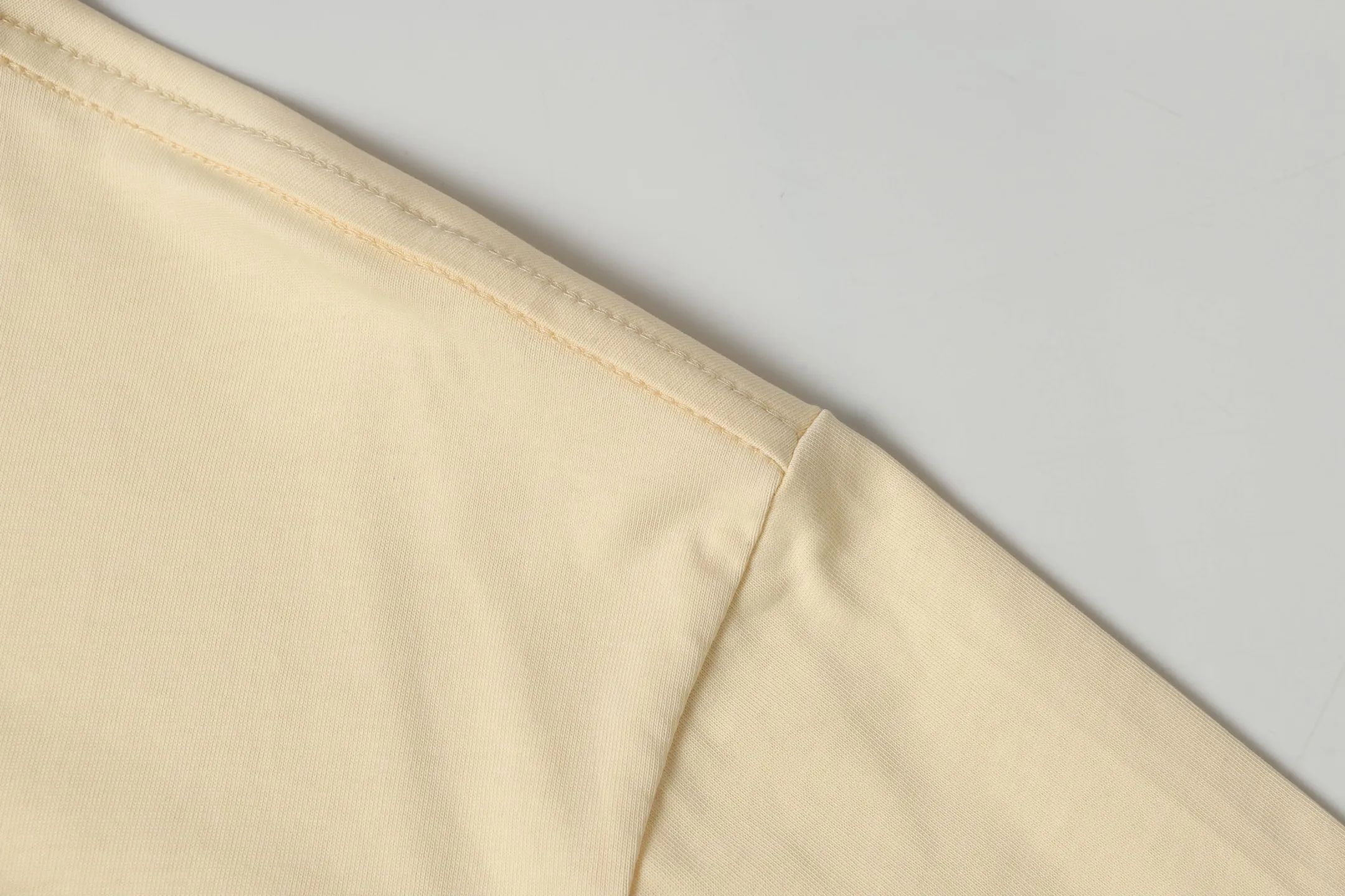 5072#apricot | P104 Godspeed cross-border American rock and roll street washed retro style short-sleeved T (craft printing) fabric (fabric) 32-count combed double yarn 240 grams weight code number (size): S-M-L-XL color (colour): apricot