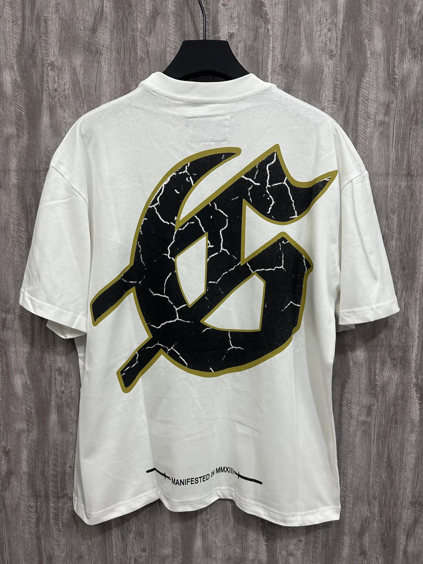 5023#White/Pink｜P104 Godspeed cross-border American rock and roll street washed retro style short-sleeved T (craft printing) fabric (fabric): 32 count combed double yarn 240 grams weight code number (size): S-M-L-XL color (colour): white.pink