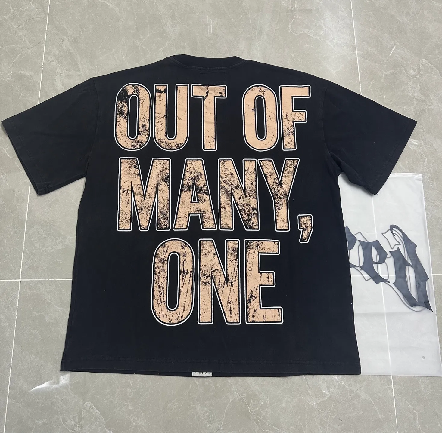 6112#washed black I P116 Godspeed cross-border American rock and roll street washed retro style short-sleeved T (craft printing) fabric (fabric): 32 count combed double yarn 250 grams weight code number (size): S-M-L-XL color (colour): washed black
