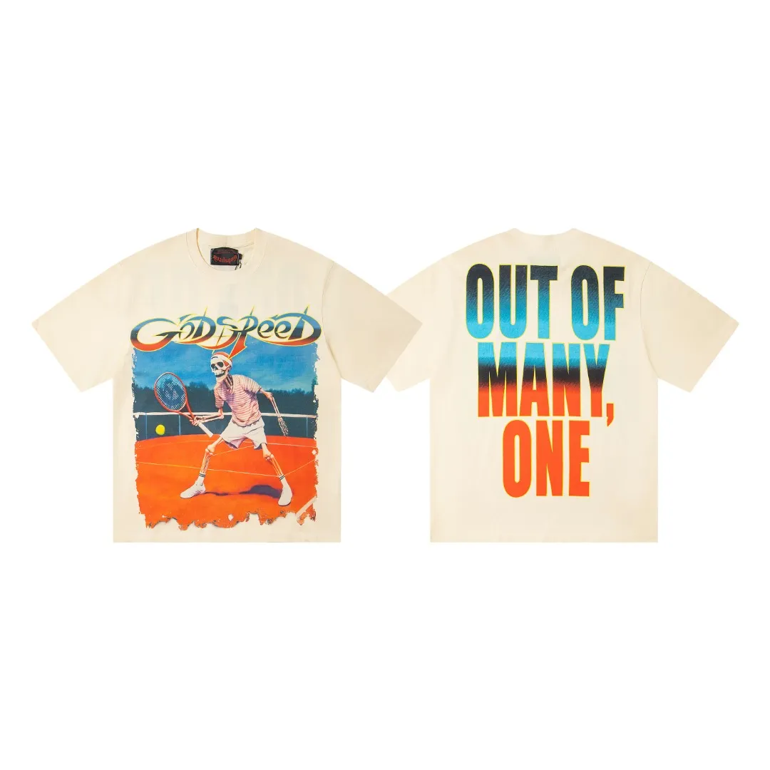 G25# GodSpeed ​​white ink direct spray short sleeves S-XL size apricot P106