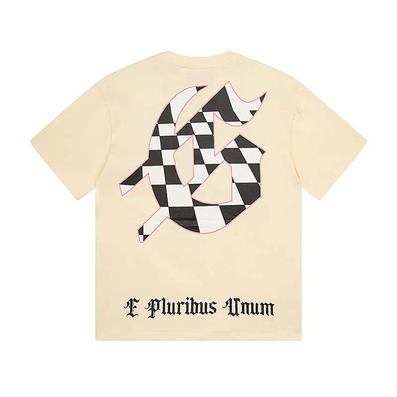 3036# P110 Real shot Godspeed American fashion rock street retro loose printed cotton short sleeves Fabric: 240g 32 count fine cotton double yarn pure cotton Color: apricot Size: S M L XL