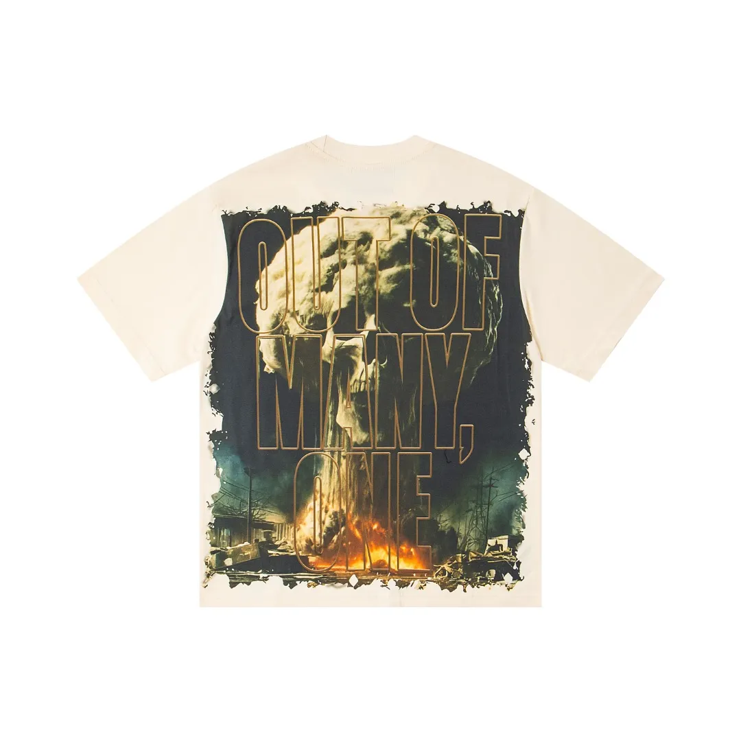 G27# GodSpeed ​​white ink direct spray washable short sleeves S-XL size apricot P106