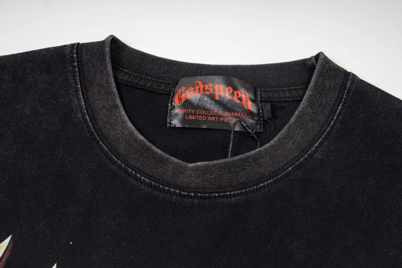 G63# GodSpeed ​​white ink direct-print short-sleeved S-XL size black (washed) P126 brown (washed) P126