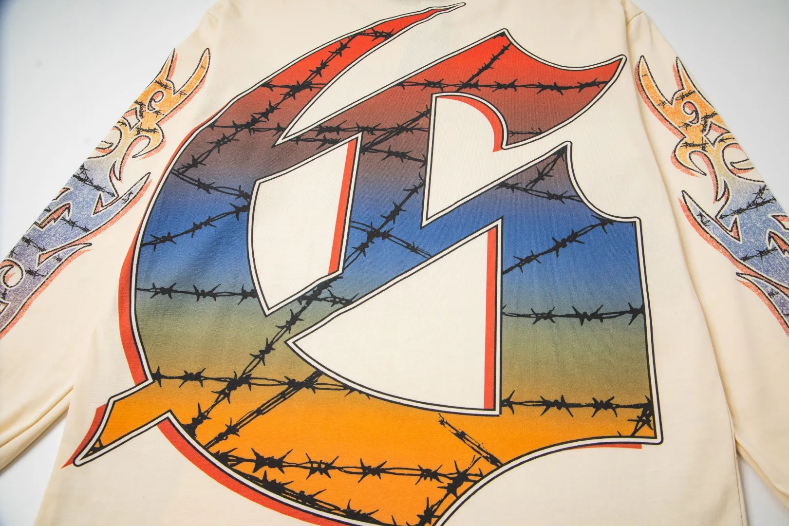 G47# GodSpeed ​​white ink direct spray washed long sleeve S-XL size black (washed) P156 apricot P146