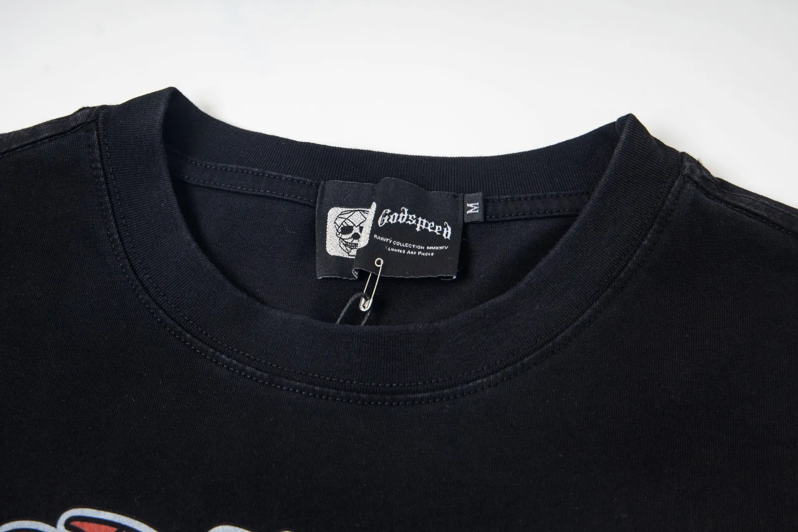 G47# GodSpeed ​​white ink direct spray washed long sleeve S-XL size black (washed) P156 apricot P146