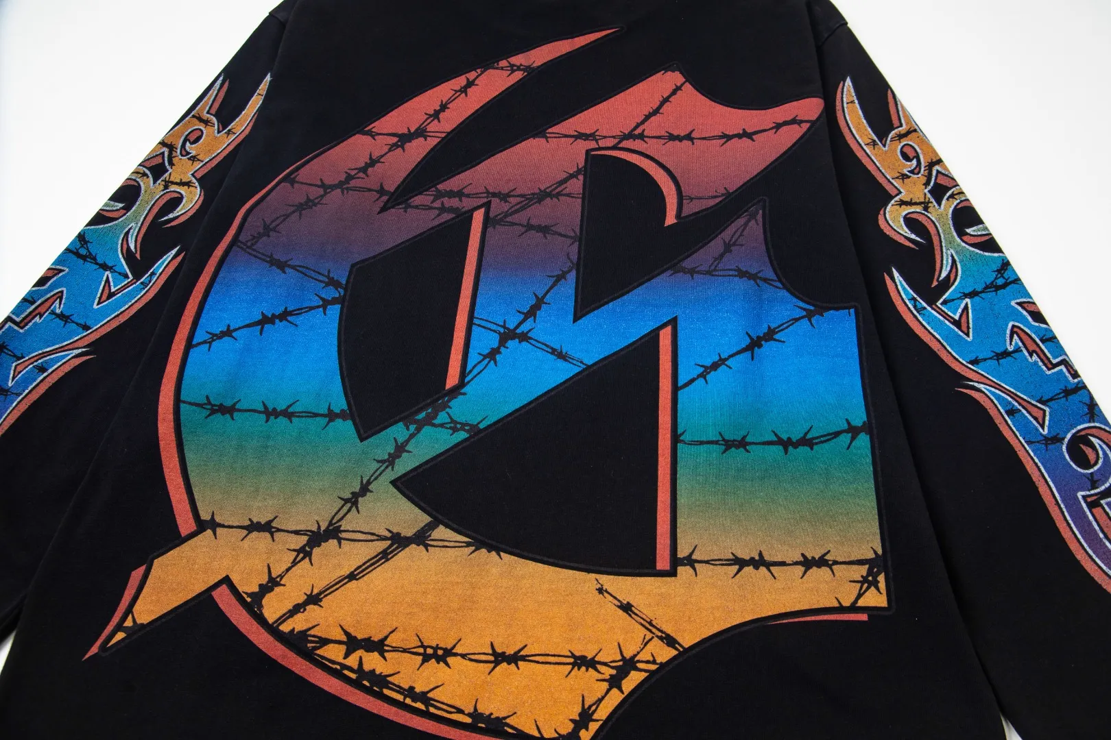 G47# GodSpeed ​​white ink direct spray washed long sleeve S-XL size black (washed) P156 apricot P146