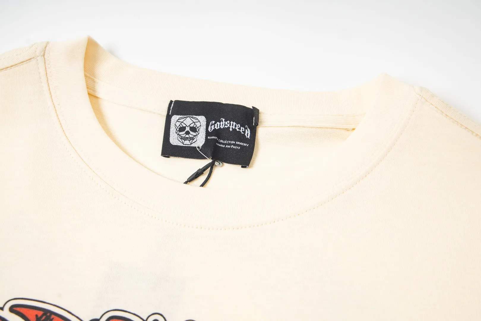 G47# GodSpeed ​​white ink direct spray washed long sleeve S-XL size black (washed) P156 apricot P146