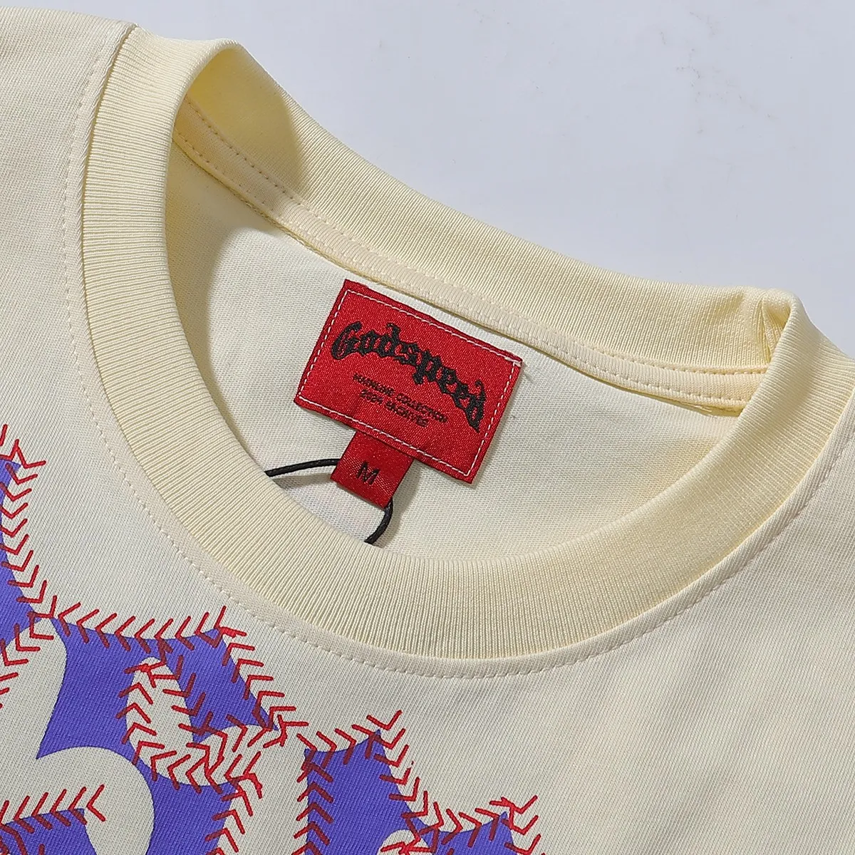 No. 7025, American fashion Godspeed skull baseball player printed high-quality double yarn pure cotton casual short-sleeved T-shirt batch 110 Color: black, apricot, blue; Size: S M L XL
