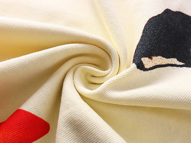 3132# P106 Real shot Godspeed American fashion rock street retro loose printed cotton short sleeves Fabric: 240g 32 count fine cotton double yarn pure cotton Color: apricot Size: S M L XL