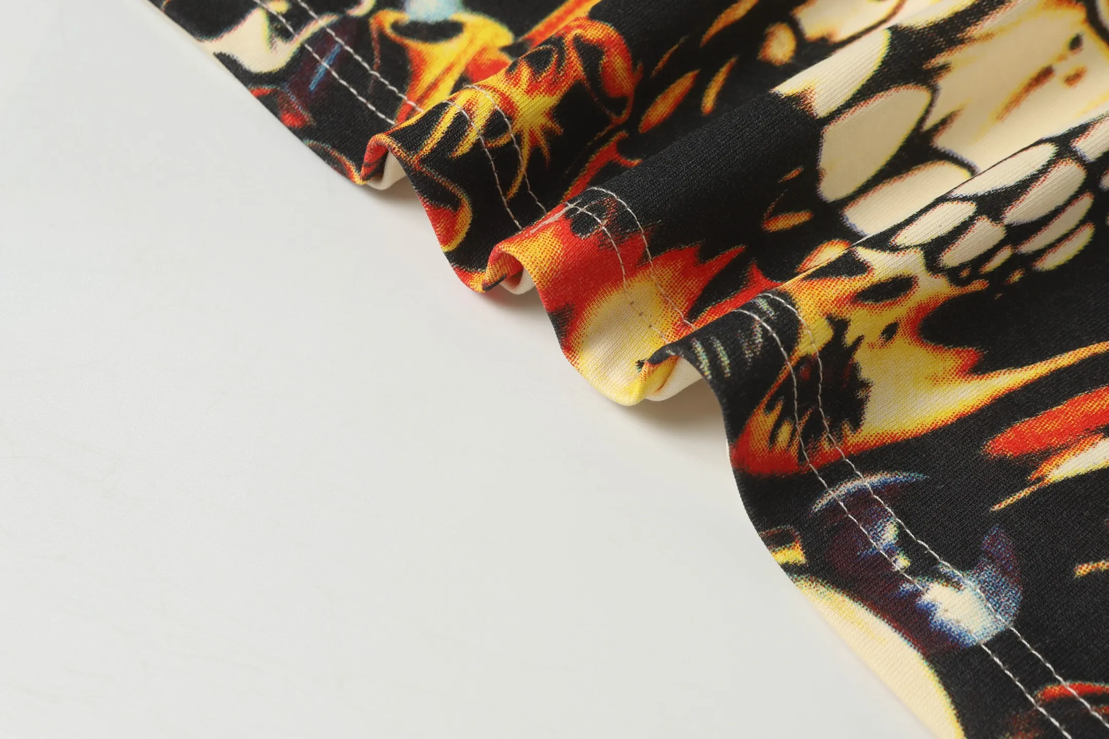 5011#apricot|P104 Godspeed cross-border American rock and roll street washed retro style short-sleeved T (craft printing) fabric (fabric) 32 count combed double yarn 240 grams weight code number (size): S-M-L-XL color (colour): apricot