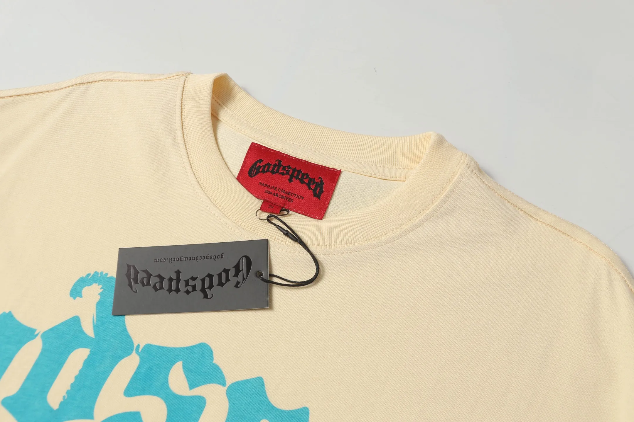 5011#apricot|P104 Godspeed cross-border American rock and roll street washed retro style short-sleeved T (craft printing) fabric (fabric) 32 count combed double yarn 240 grams weight code number (size): S-M-L-XL color (colour): apricot