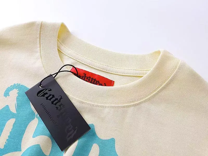 5011#apricot|P104 Godspeed cross-border American rock and roll street washed retro style short-sleeved T (craft printing) fabric (fabric) 32 count combed double yarn 240 grams weight code number (size): S-M-L-XL color (colour): apricot
