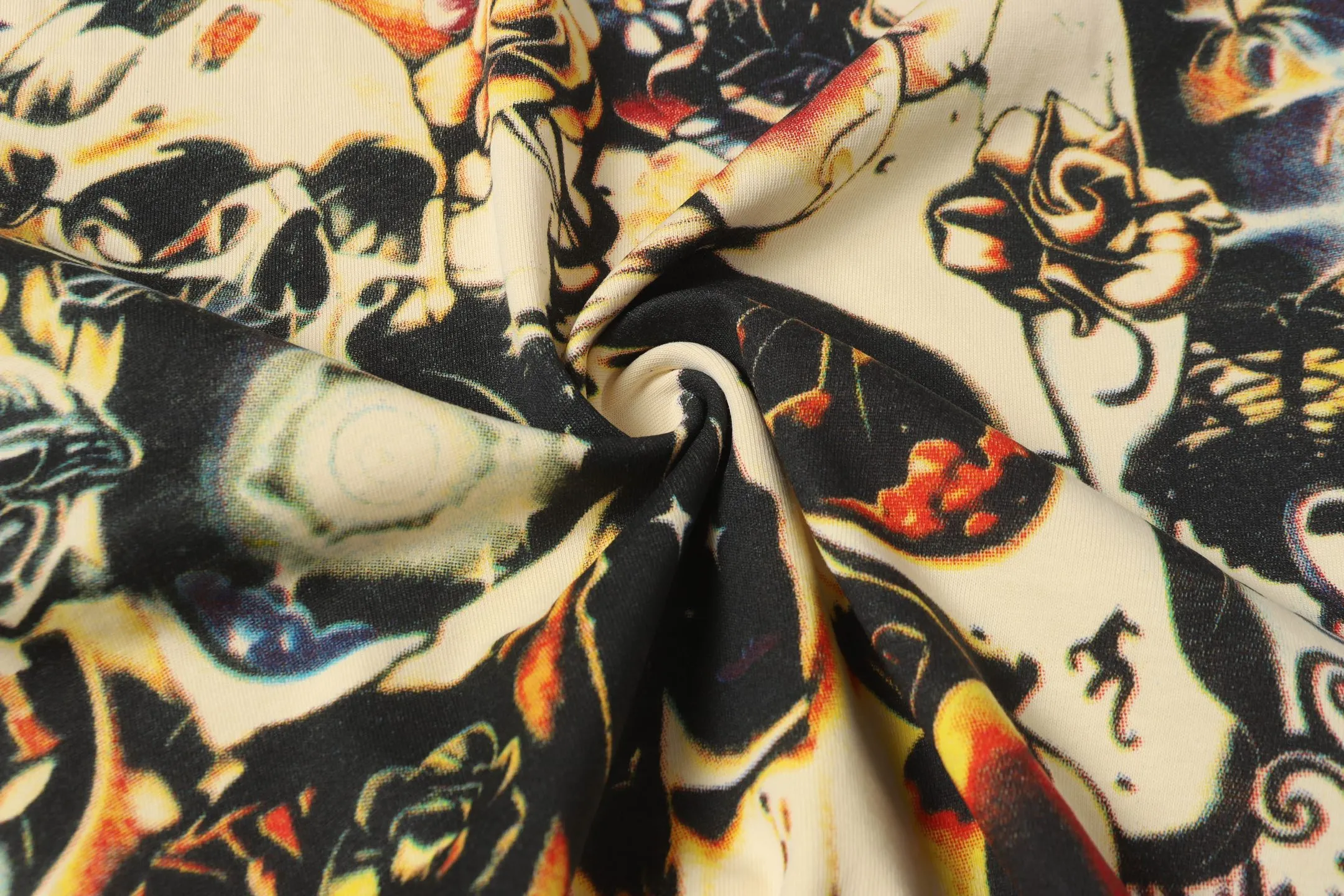 5011#apricot|P104 Godspeed cross-border American rock and roll street washed retro style short-sleeved T (craft printing) fabric (fabric) 32 count combed double yarn 240 grams weight code number (size): S-M-L-XL color (colour): apricot