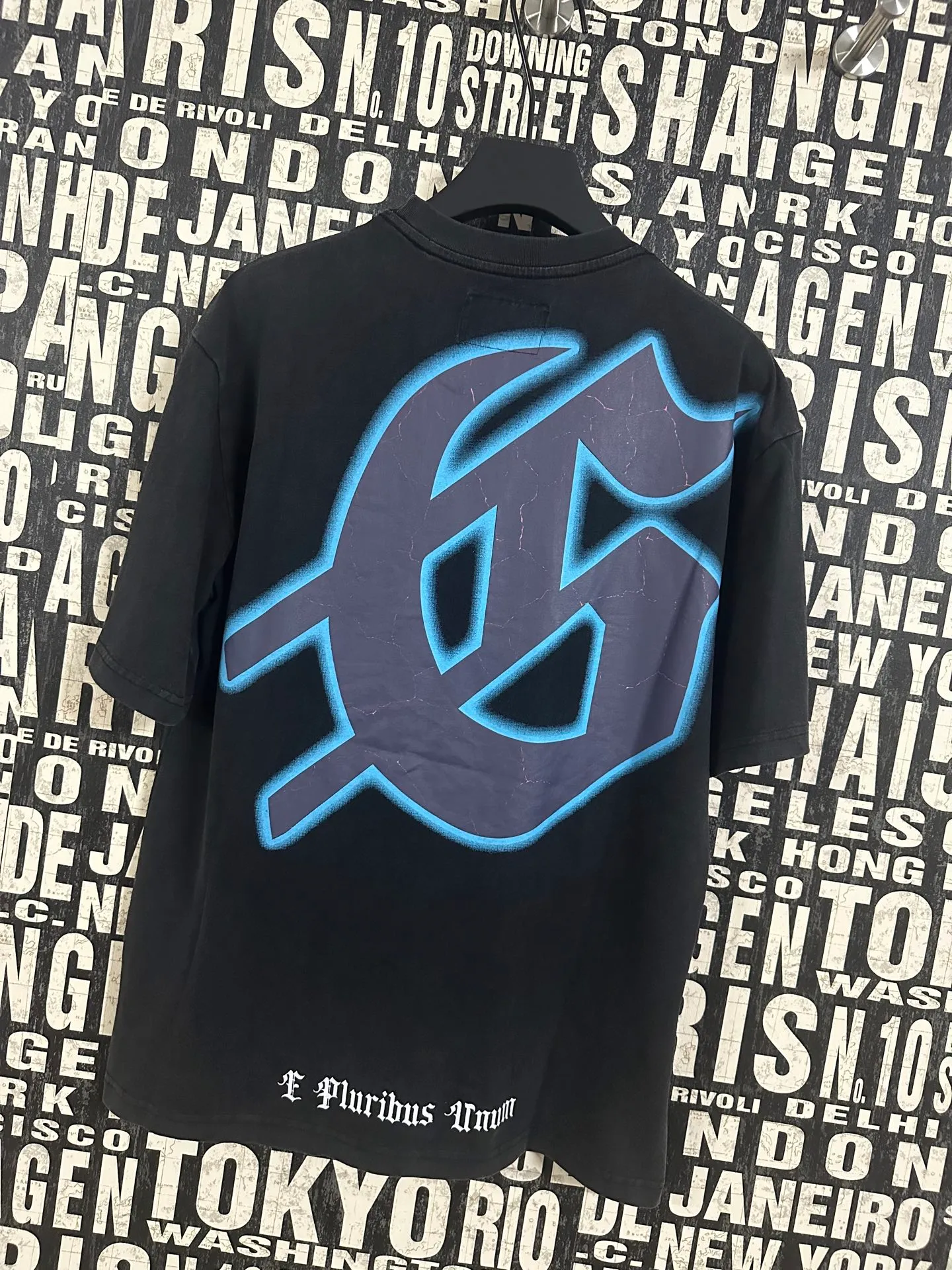 6056 washed black｜P116 Godspeed cross-border American rock and roll street washed retro style short-sleeved T (craft printing) fabric (fabric): 32 count combed double yarn 250 grams weight size (size): S-M-L-XL color (colour): washed black