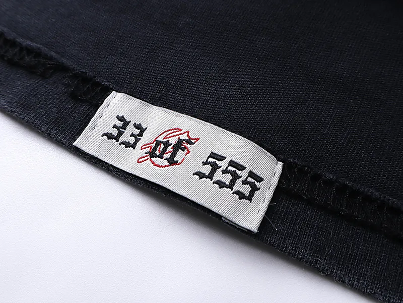 1011# P126 Washed Black Real Shot Godspeed American Fashion Rock Street Retro Washed Distressed Printed Cotton Short Sleeves Fabric: 250g 32 Count Fine Cotton Double Yarn Pure Cotton Color: Washed Black Size: S M L XL